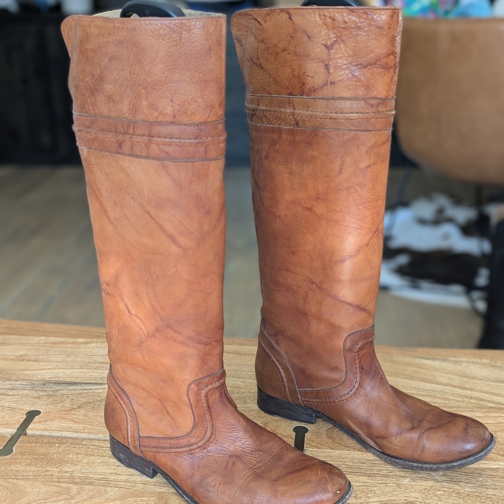 Frye Melissa Trapunto boots - Brown - Size 10